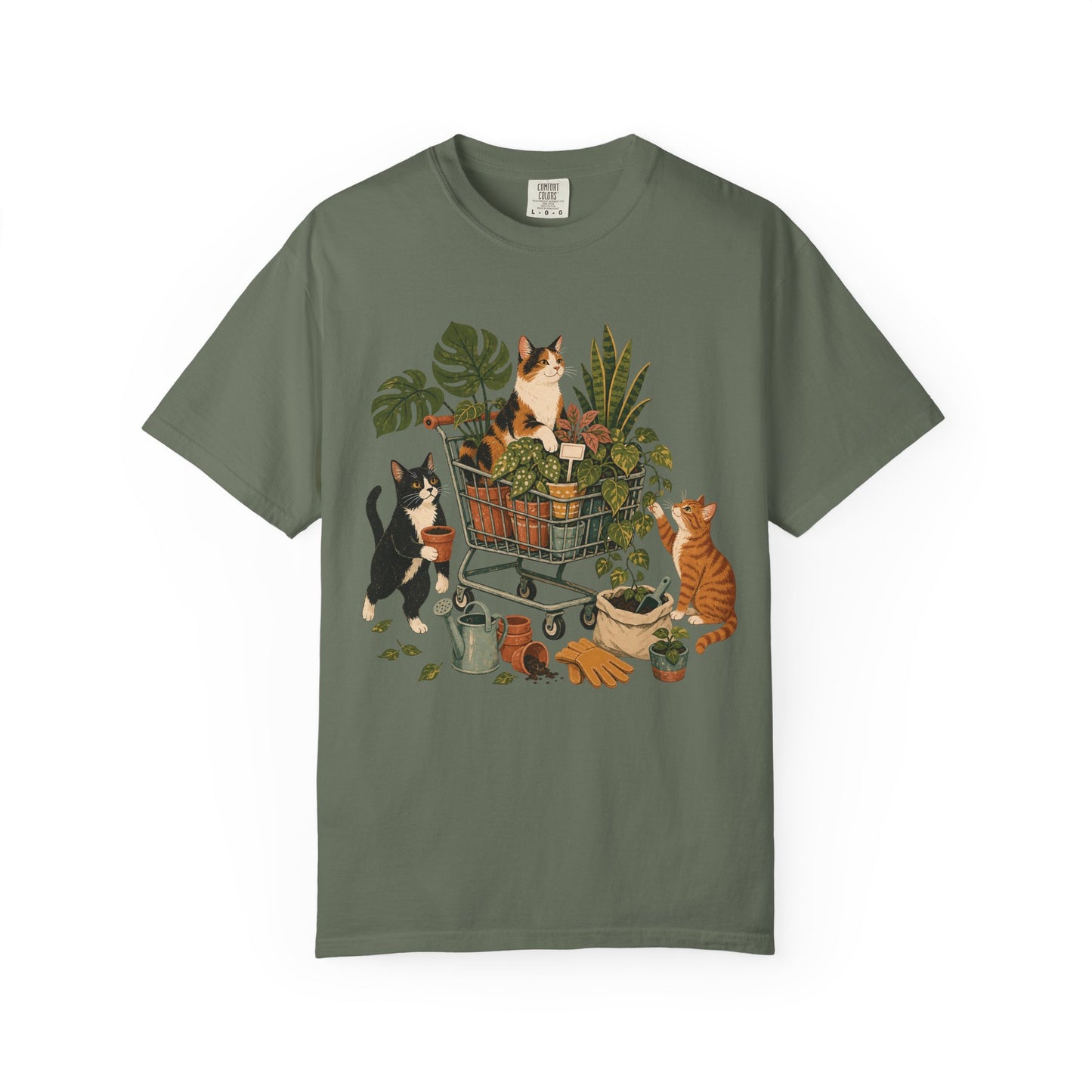 Plant Shop Cats T-Shirt — Cute Kittens & Houseplants Graphic Tee