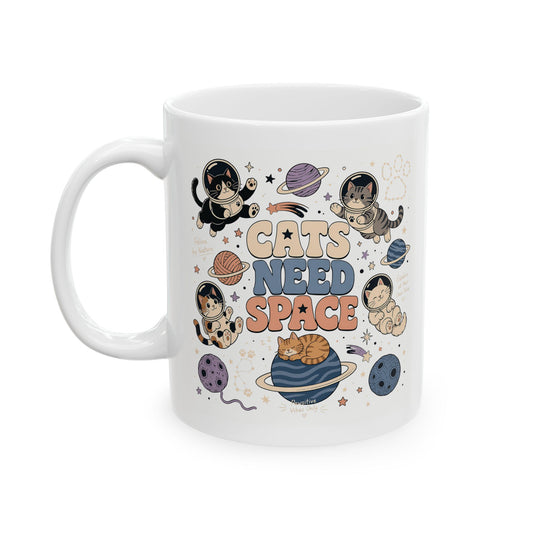 Astro Cats Ceramic Mug — Cute Space Cat Constellation Coffee Cup