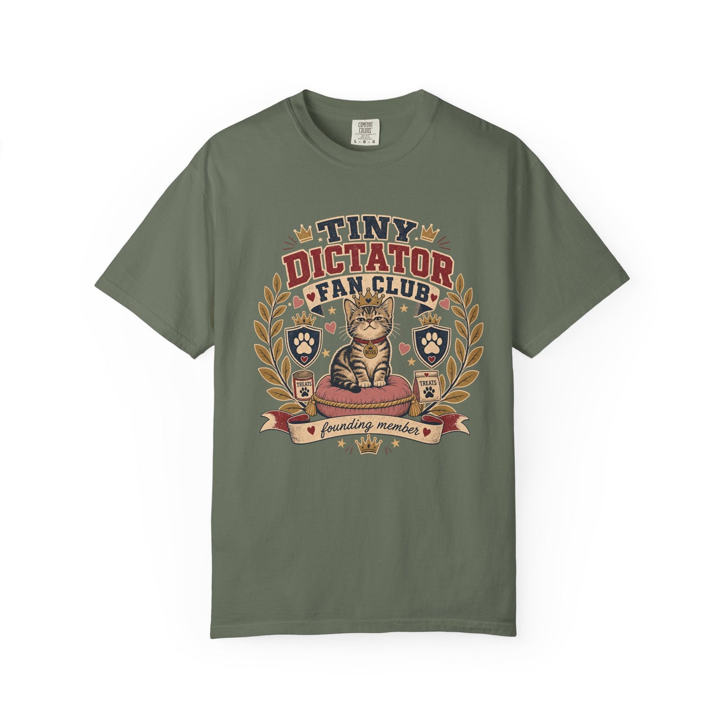 Tiny Dictator Fan Club T-Shirt — Cute Cat Political Humor Tee