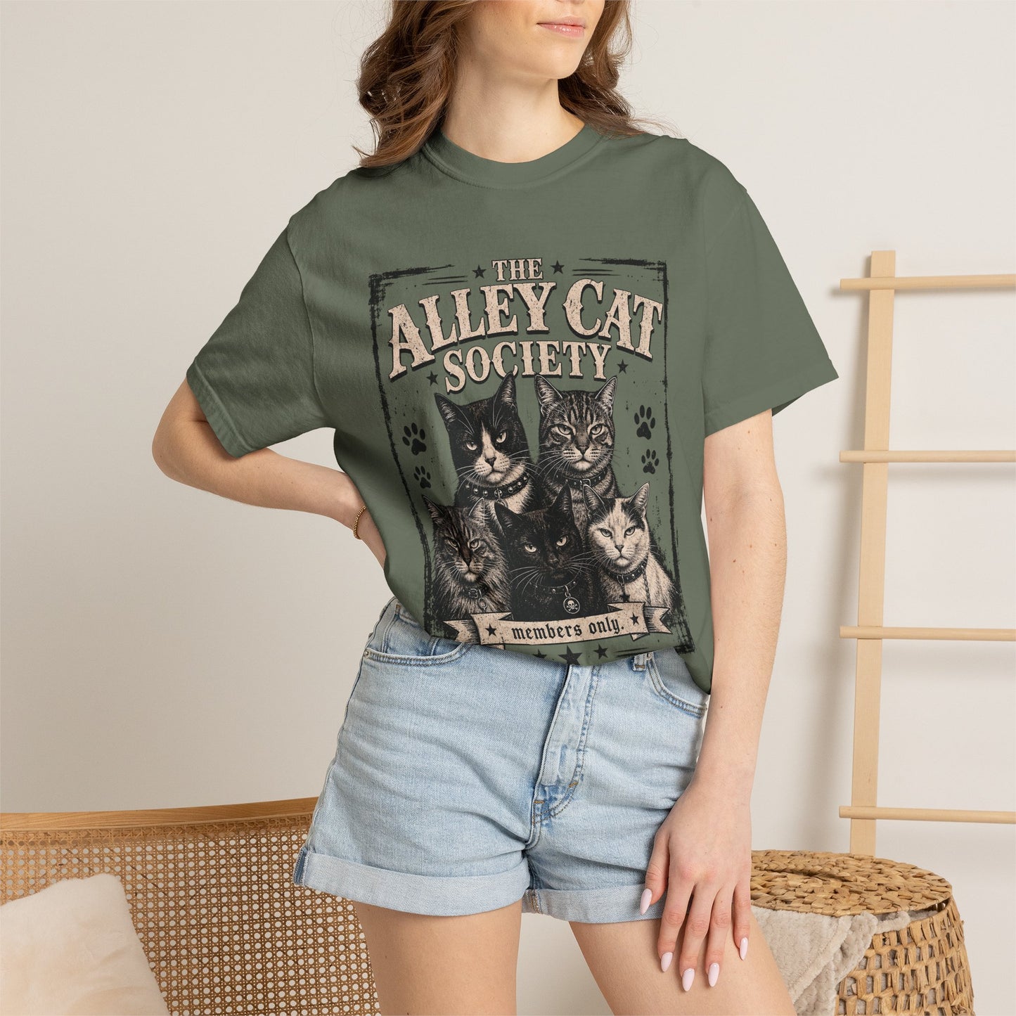Alley Cat Society T-Shirt — Vintage 'Members Only' Cat Graphic Tee