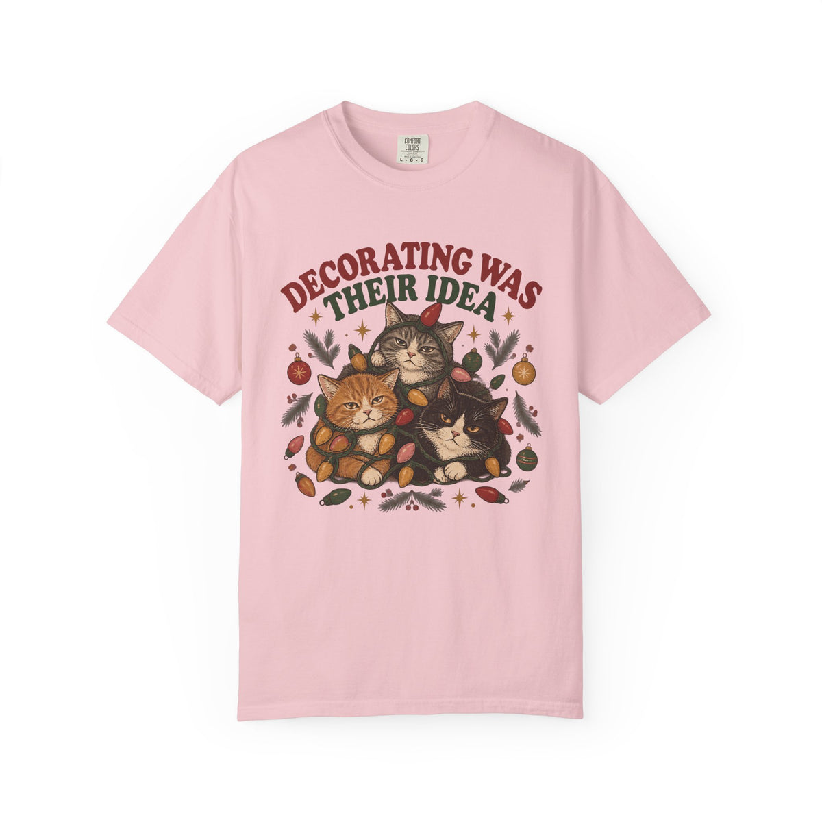 Decorating Was Their Idea Cat T-Shirt — Christmas Cats Tee