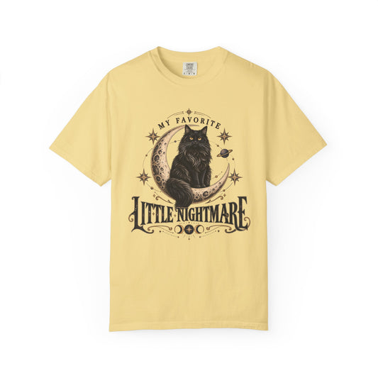 Little Nightmare Cat T-Shirt — "My Favorite Little Nightmare" Vintage Moon Graphic