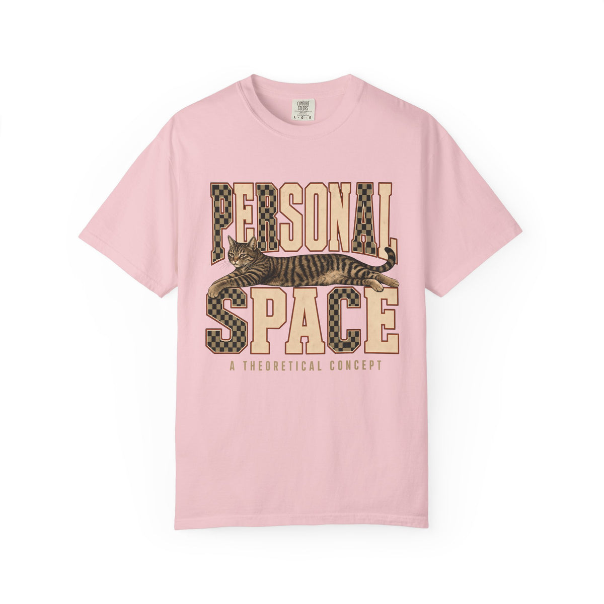 Personal Space Graphic Tee — Retro Cat Illustration