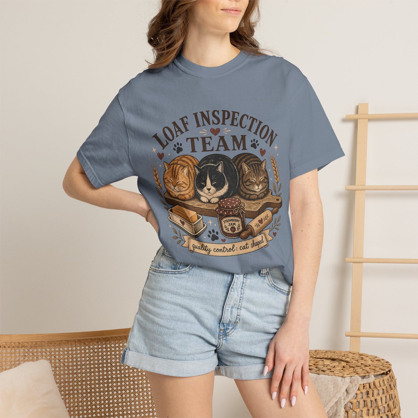 Loaf Inspection Team T-Shirt — Cute Cat Loaves Design