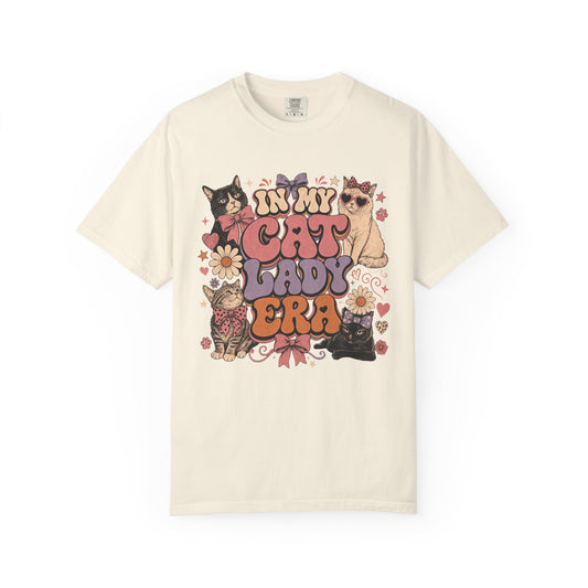 In My Cat Lady Era T-Shirt — Retro Floral Cute Cat Graphic Tee