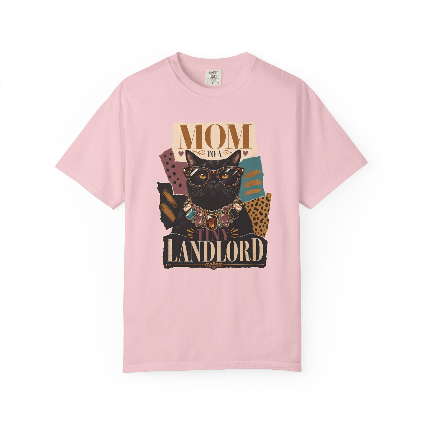 Cat Mom to a Landlord T-Shirt — Retro Black Cat Mom Graphic Tee