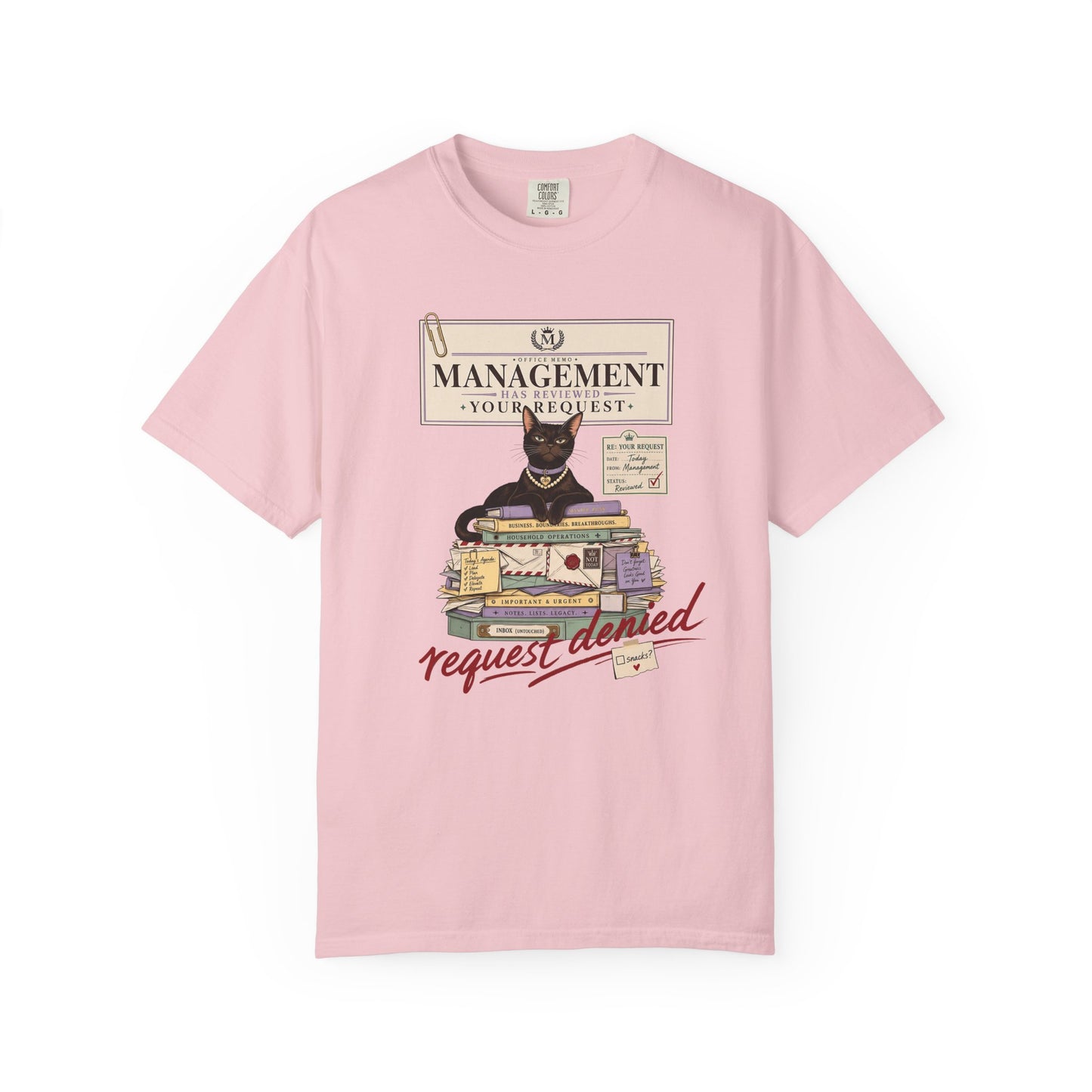 Management Cat T-Shirt — "Request Denied" Vintage Graphic Tee