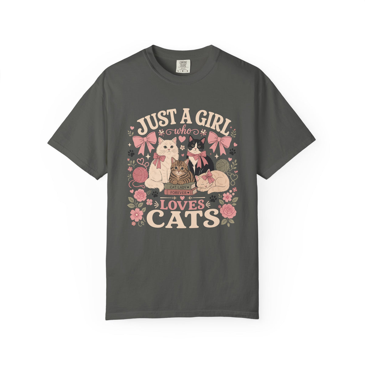 Cat Lover T-Shirt — "Just a Girl Who Loves Cats" Graphic Tee