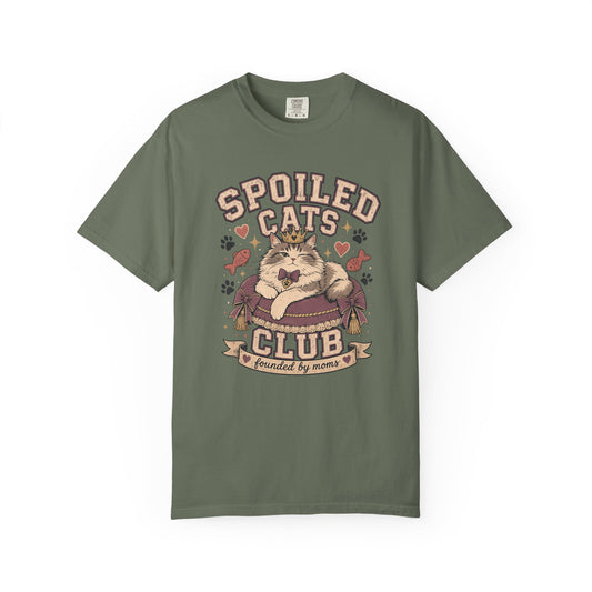 Spoiled Cats Club T-Shirt — "Founded by Moms" Vintage Cat Lover Tee