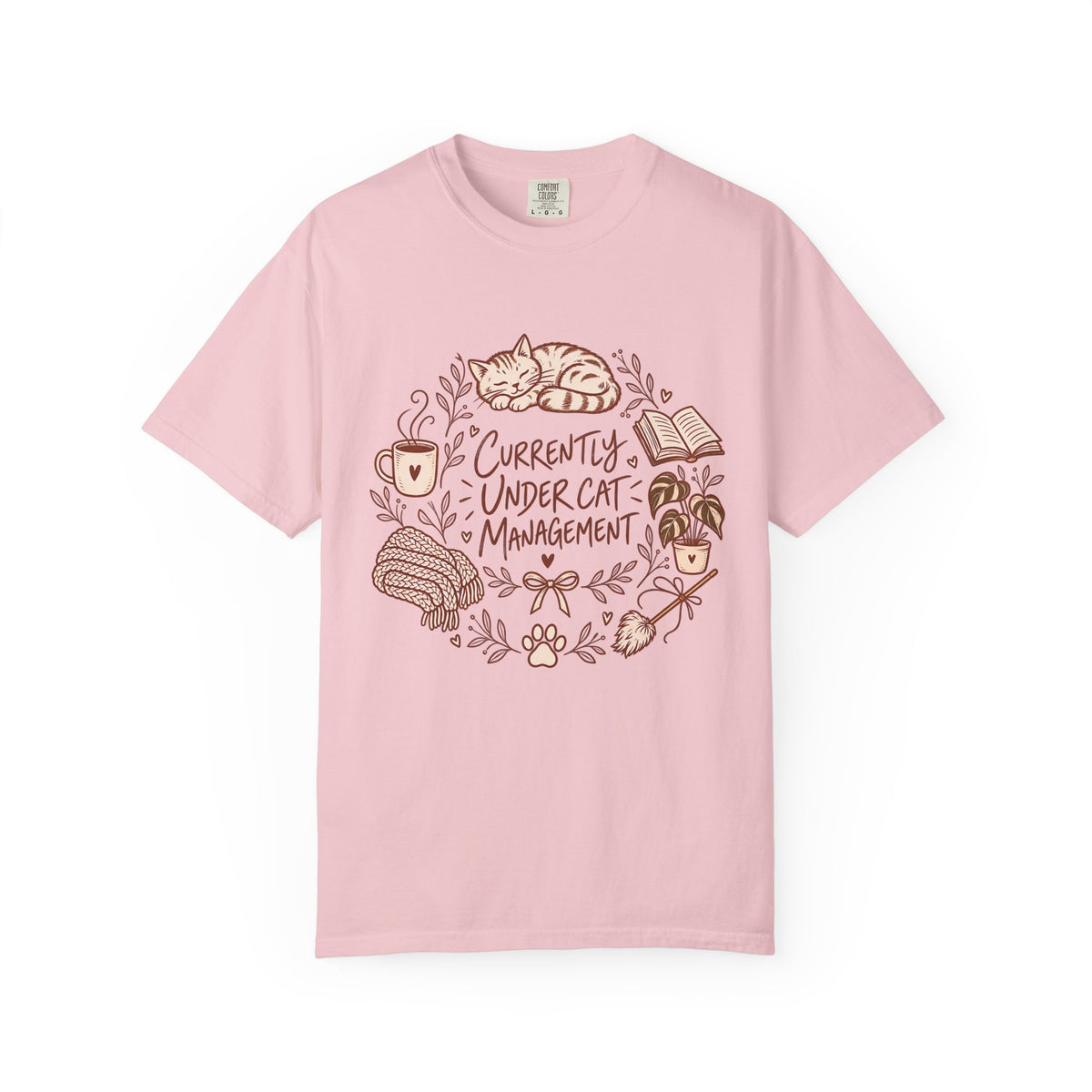 Cat Management T-Shirt — "Currently Under Cat Management" Cozy Graphic Tee