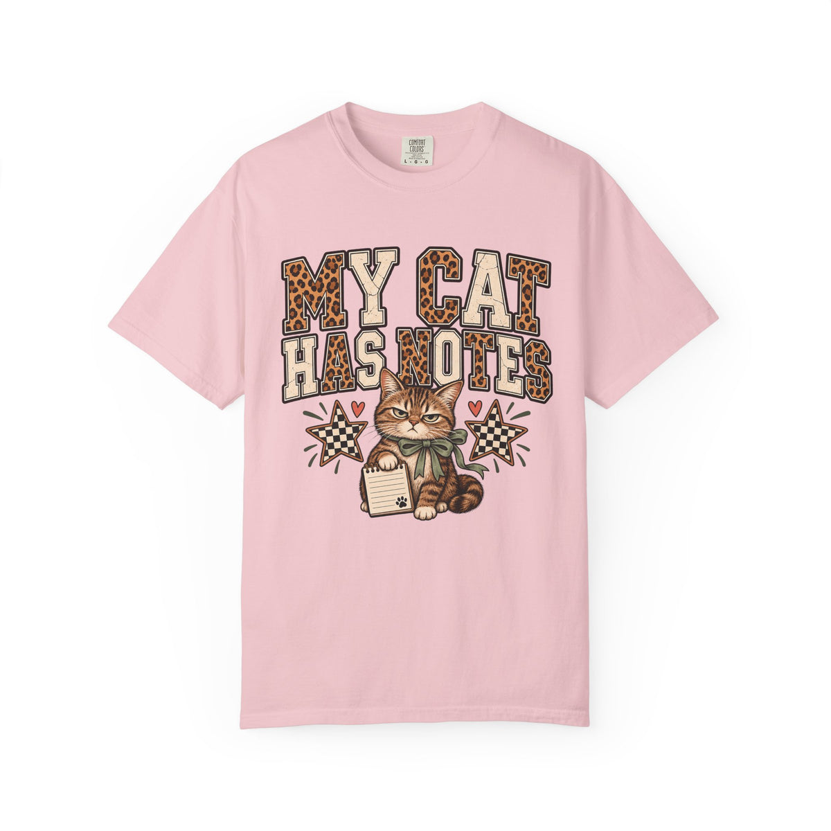 My Cat Has Notes Funny Cat T-Shirt — Leopard Print Retro Cat Graphic