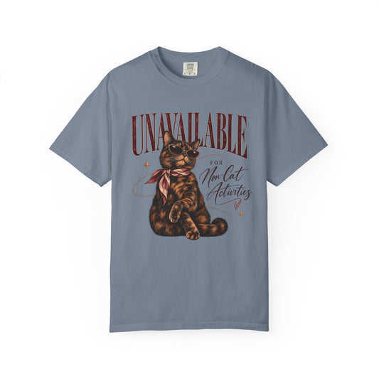 Unavailable for Non-Cat Activities T-Shirt — Cute Vintage Cat Graphic