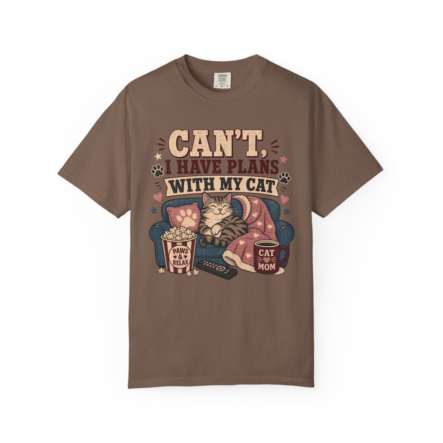 Cat Mom T‑Shirt — "Can't I Have Plans With My Cat" Graphic Tee