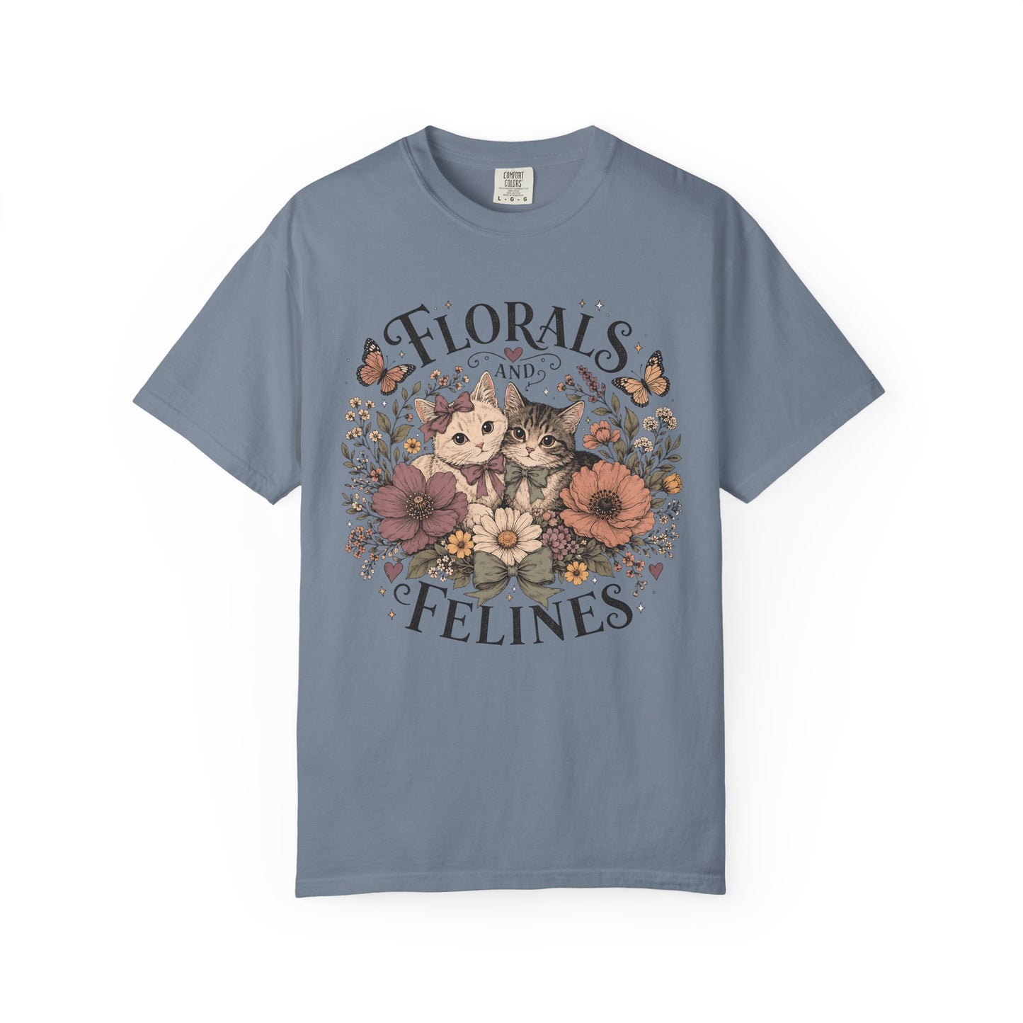 Florals and Felines T-Shirt — Vintage Floral Cat Tee