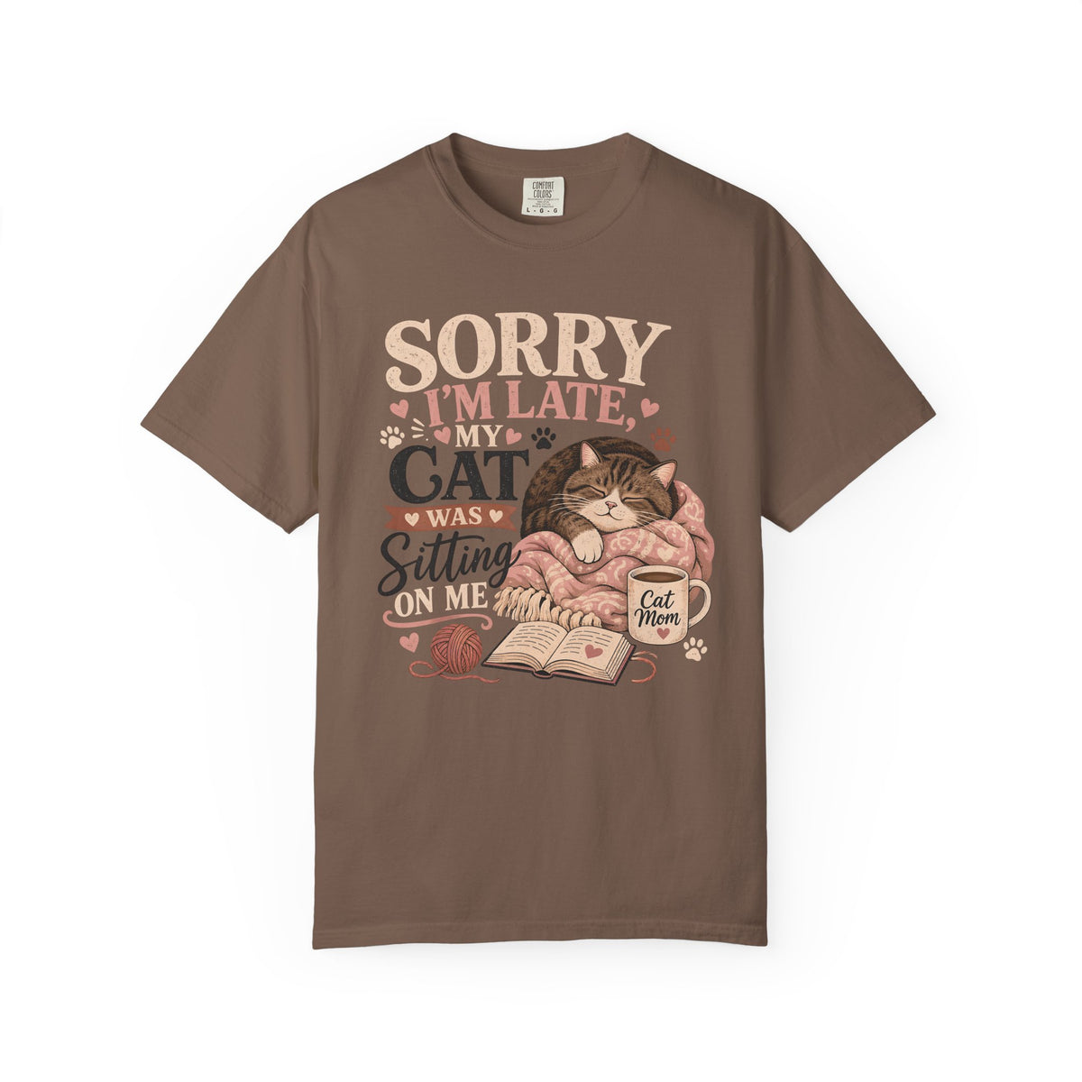 Sorry I’m Late, My Cat Was Sitting T-Shirt — Cute Cat Lover Vintage Tee