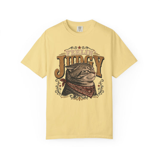 Feelin' Judgy Cat T-Shirt — Vintage Western Cat Graphic Tee