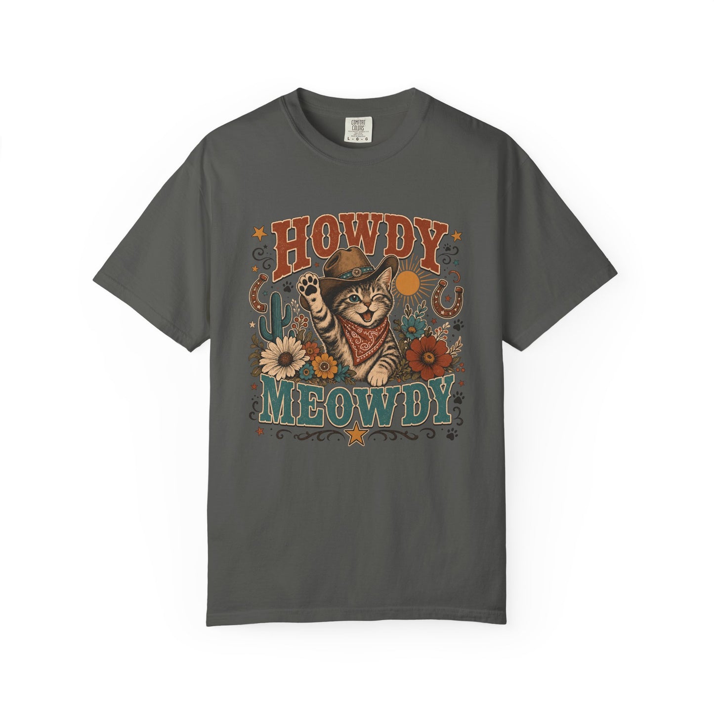 Howdy Meowdy Cowboy Cat T-Shirt — Western Cat Graphic Tee