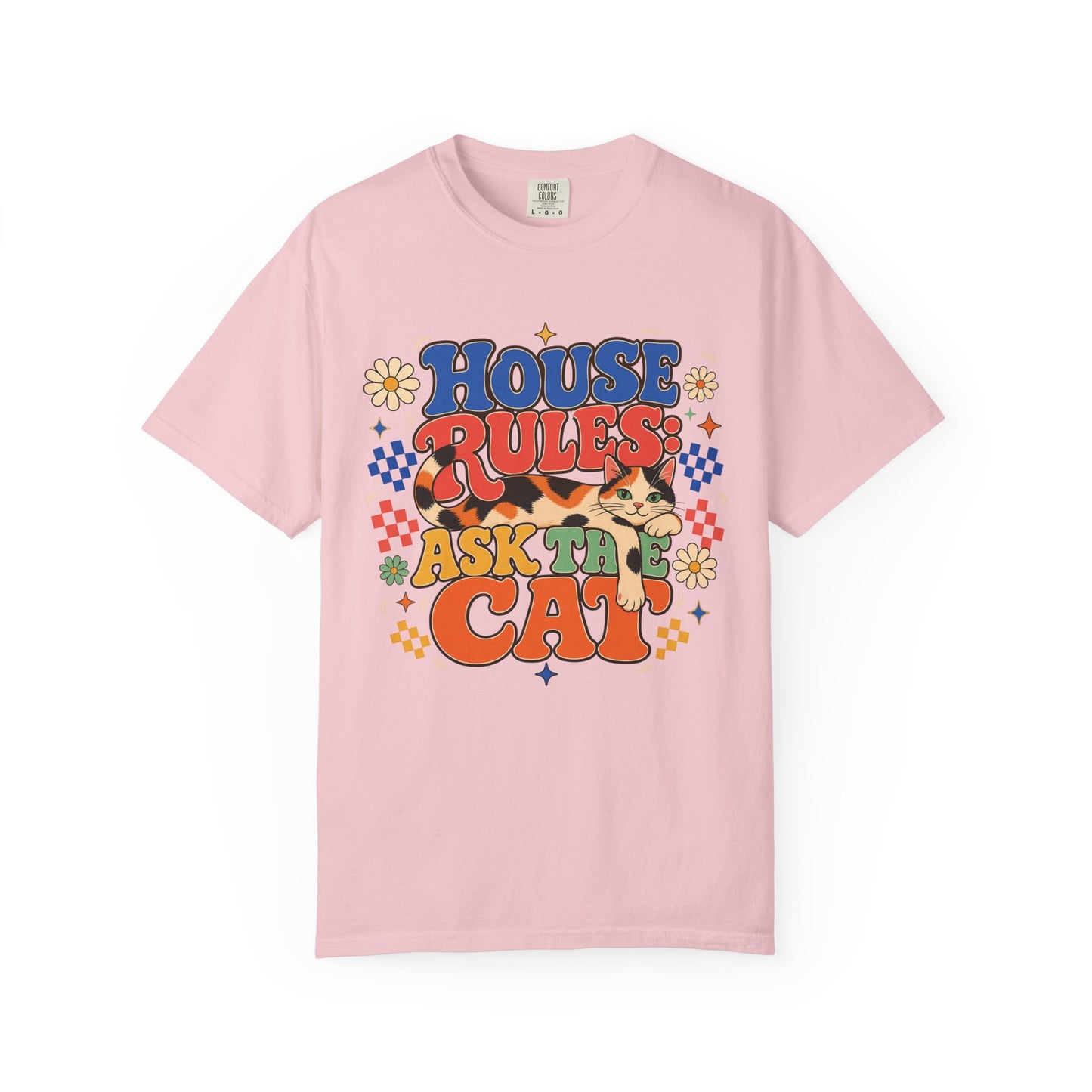 Retro "House Rules: Ask the Cat" Graphic T-Shirt