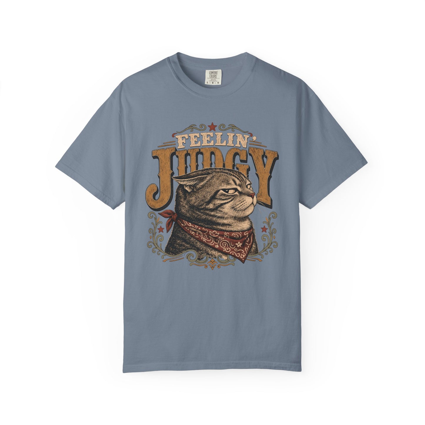 Feelin' Judgy Cat T-Shirt — Vintage Western Cat Graphic Tee