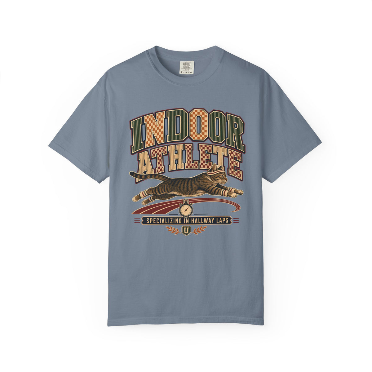 Indoor Athlete Cat T-Shirt — Retro Cat Graphic Tee