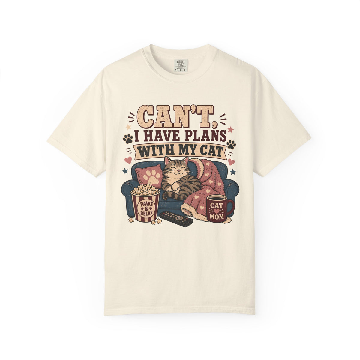 Cat Mom T‑Shirt — "Can't I Have Plans With My Cat" Graphic Tee