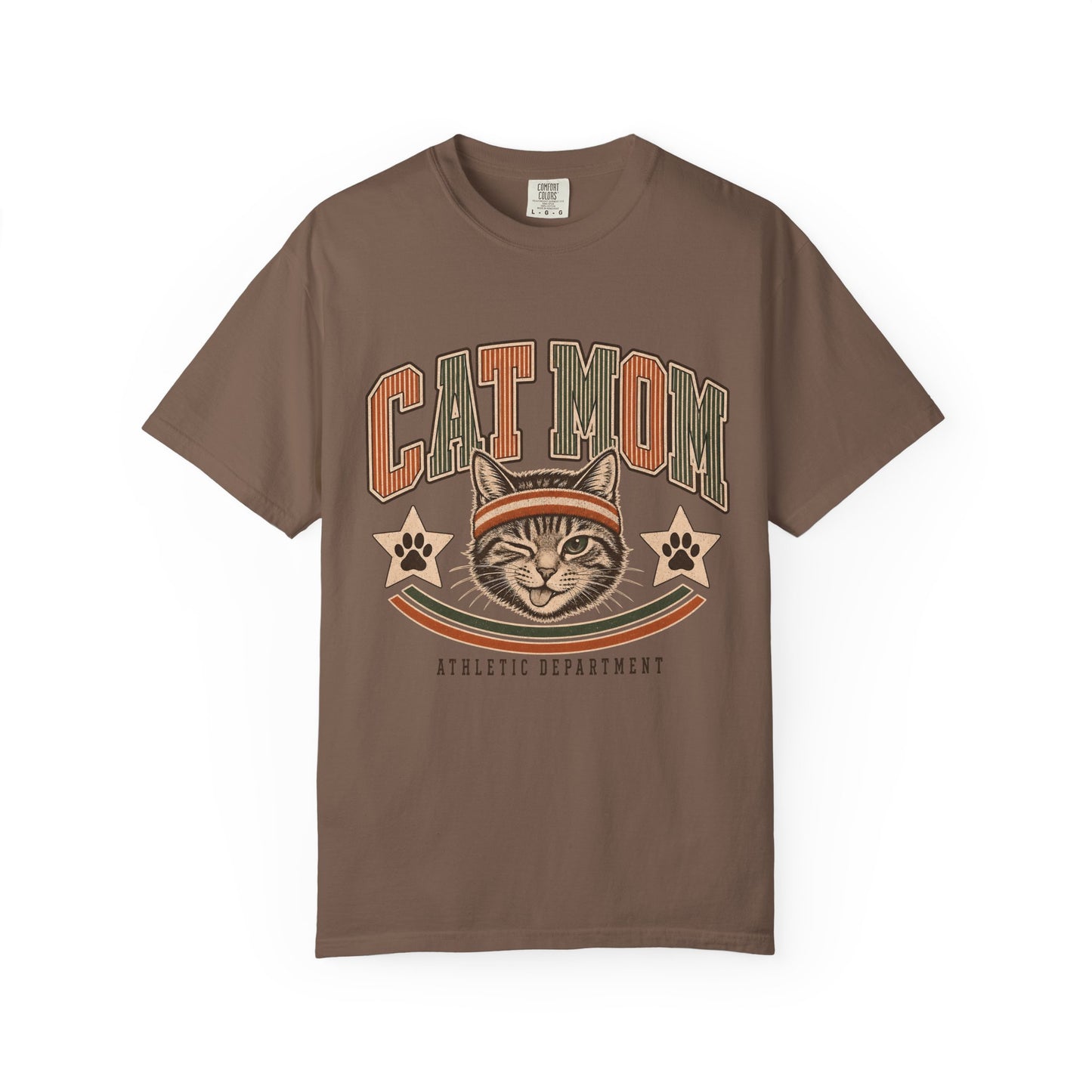 Cat Mom T-Shirt — Retro Athletic Cat Mom Tee