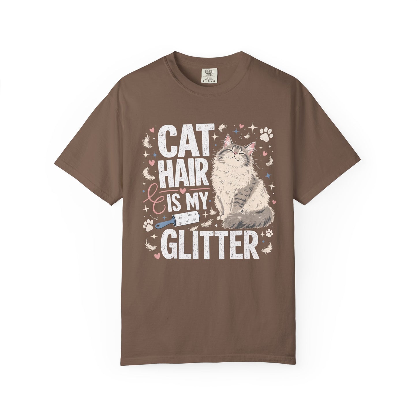 Cat Hair Is My Glitter T-Shirt — Cute Cat Lover Graphic Tee