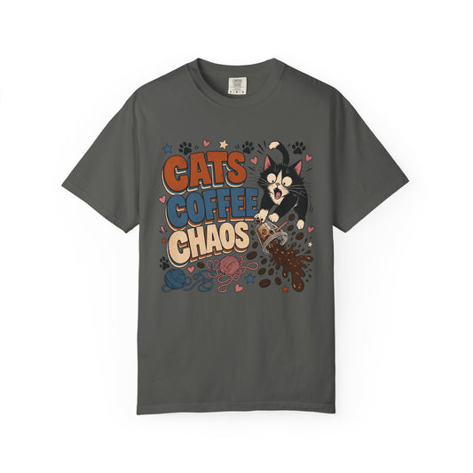 Cats Coffee Chaos Graphic T-Shirt