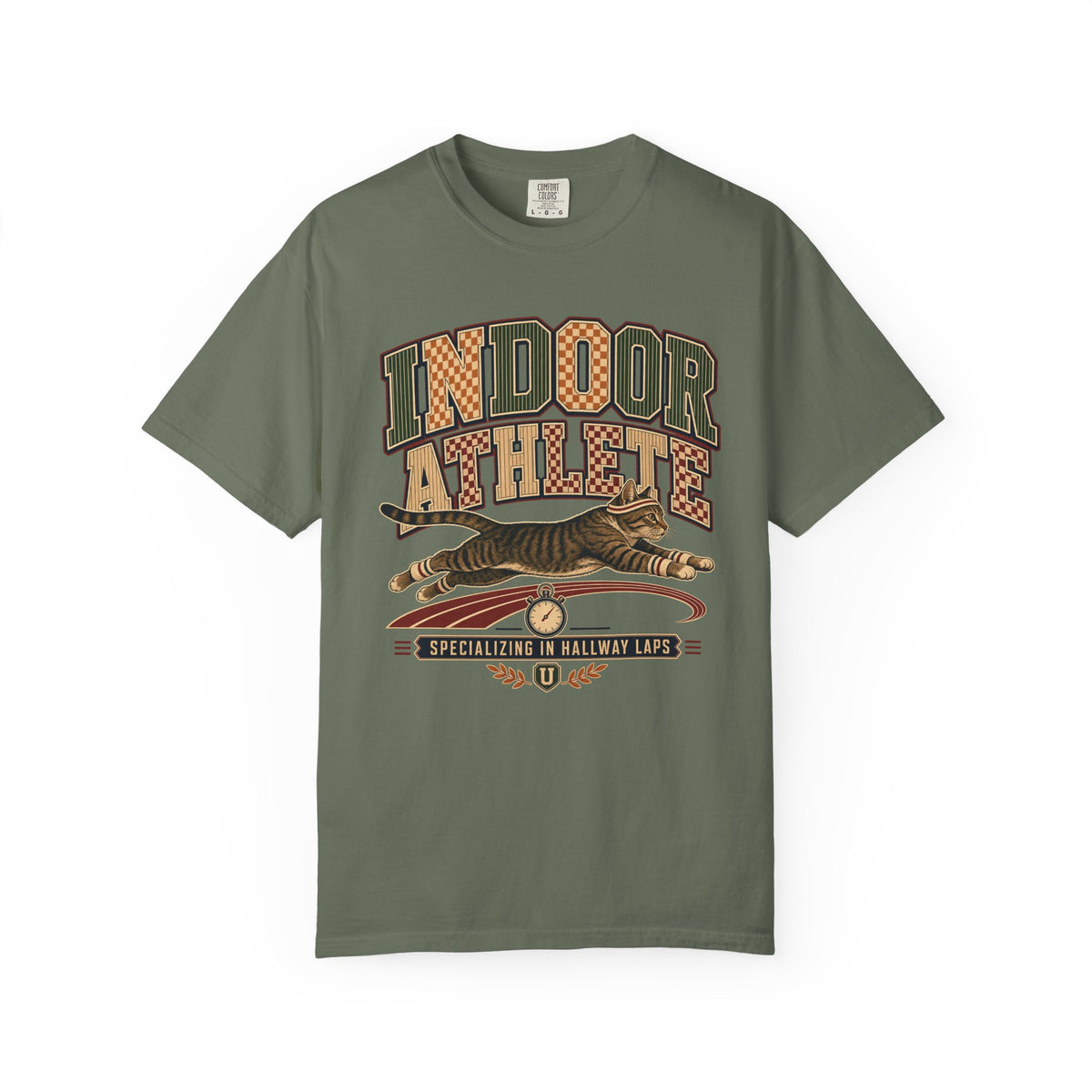 Indoor Athlete Cat T-Shirt — Retro Cat Graphic Tee