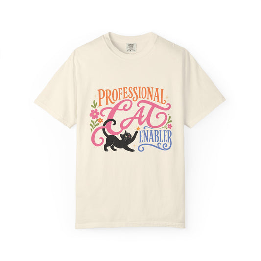 Professional Cat Enabler T-Shirt — Cute Floral Cat Lover Tee