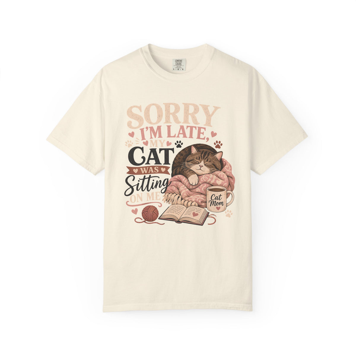 Sorry I’m Late, My Cat Was Sitting T-Shirt — Cute Cat Lover Vintage Tee