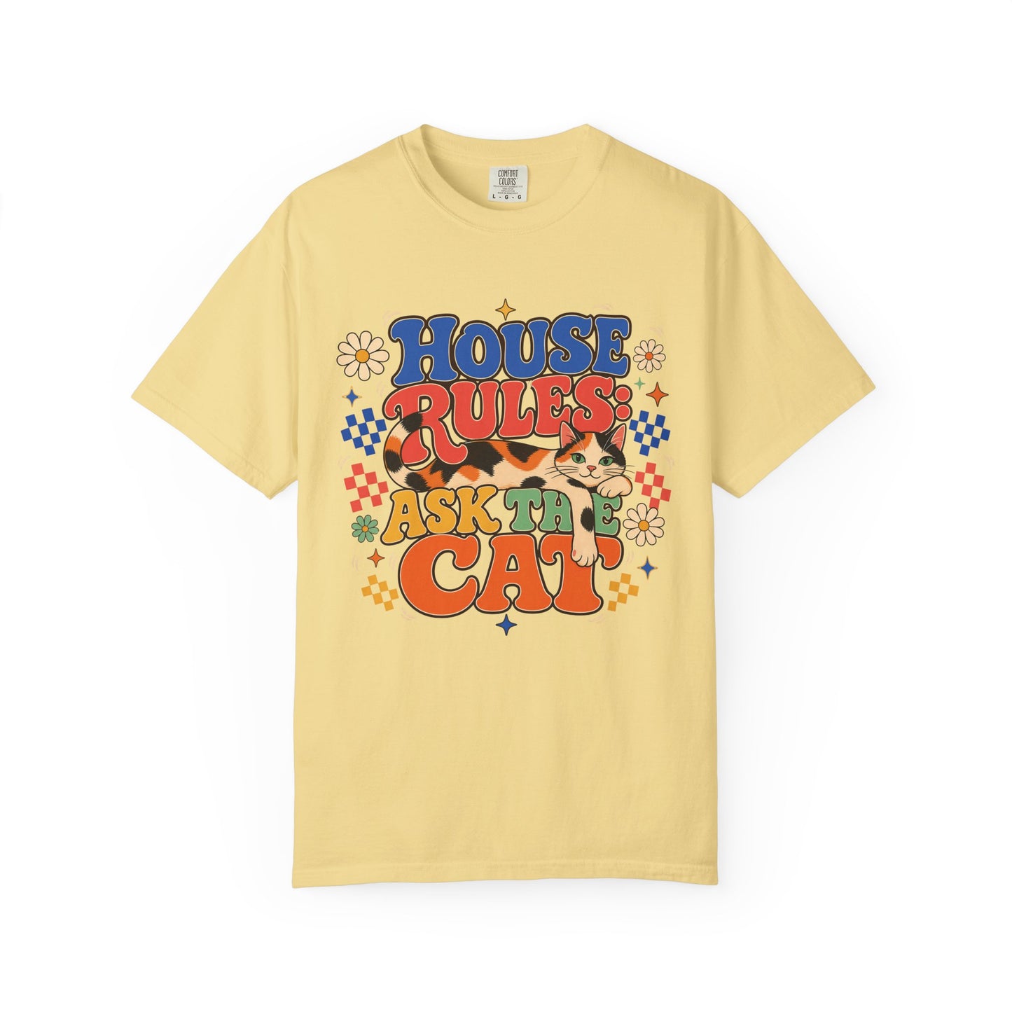 Retro "House Rules: Ask the Cat" Graphic T-Shirt