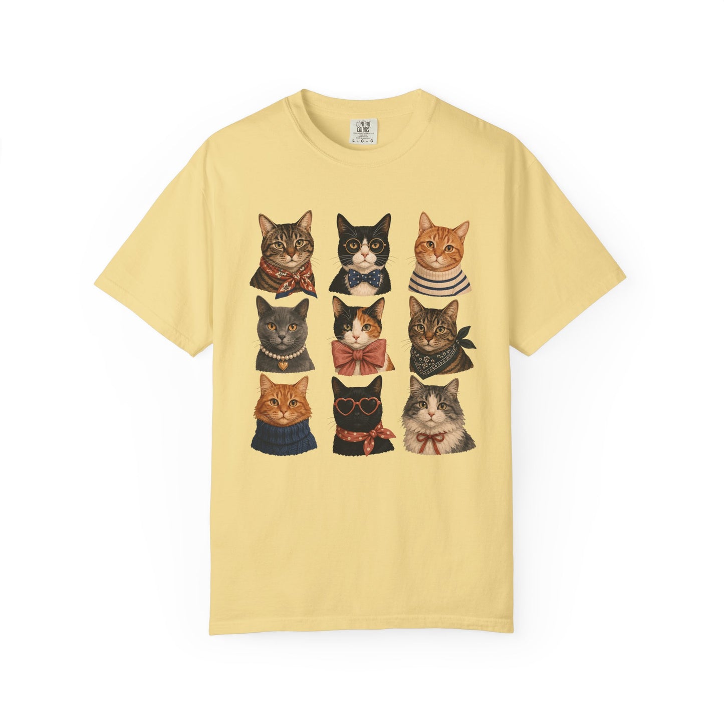 Vintage Cat Portraits T-Shirt — Cute Retro Feline Faces Tee