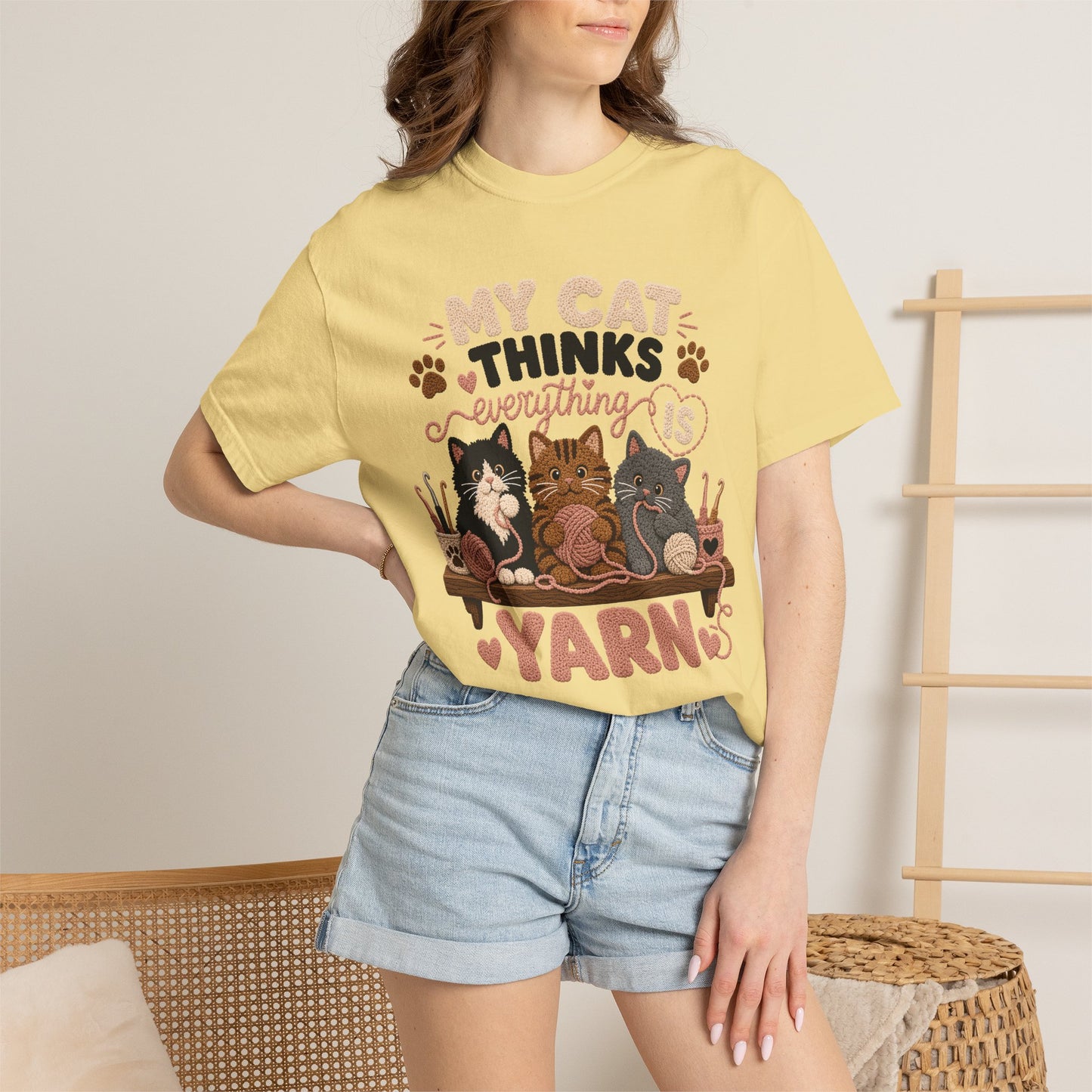 My Cat Thinks Everything Is Yarn T-Shirt