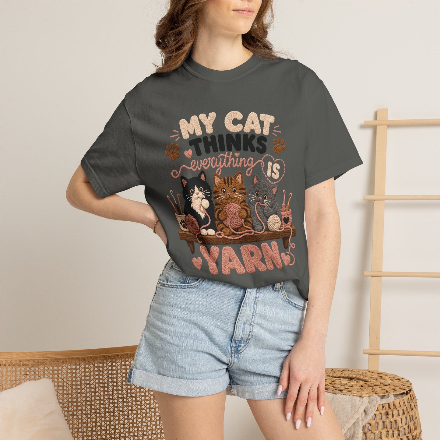 My Cat Thinks Everything Is Yarn T-Shirt