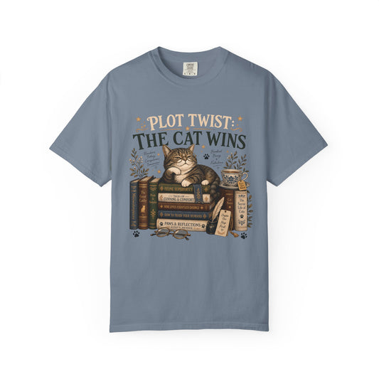 Plot Twist: The Cat Wins — Vintage Bookish T-Shirt