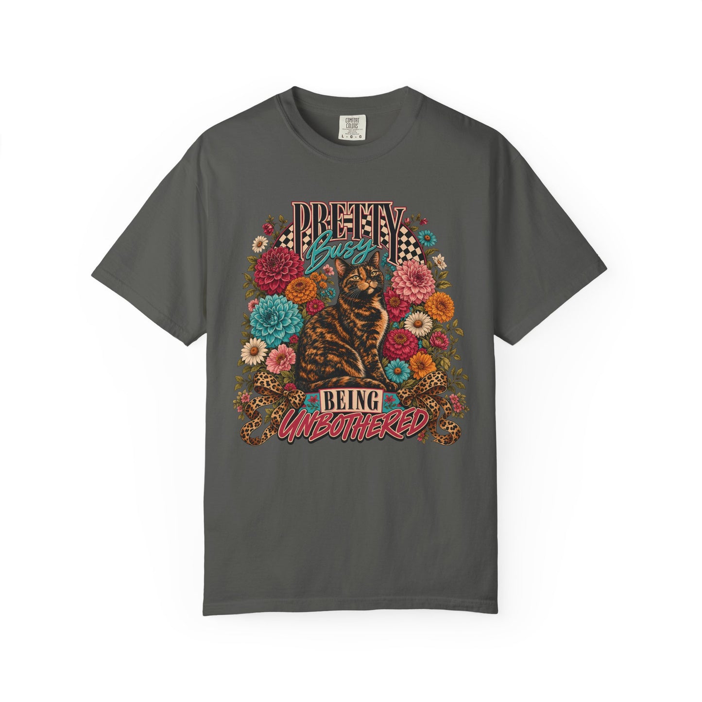 Cat Floral Tee — “Dream Being Unbothered” Vintage Graphic T-Shirt