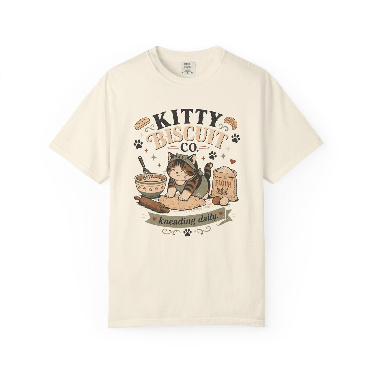 Kitty Biscuit Co. T-Shirt — Cute Cat Baking Graphic Tee