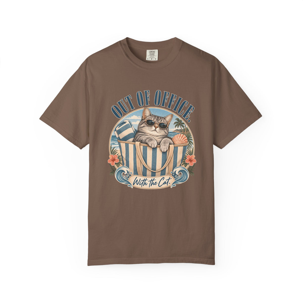 Out of Office With the Cat T-Shirt — Vintage Beach Cat Graphic Tee