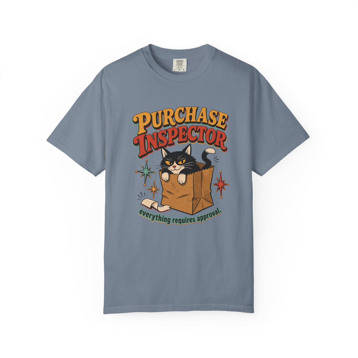 Purchase Inspector T-Shirt — Cute Cat in Box Vintage Graphic Tee