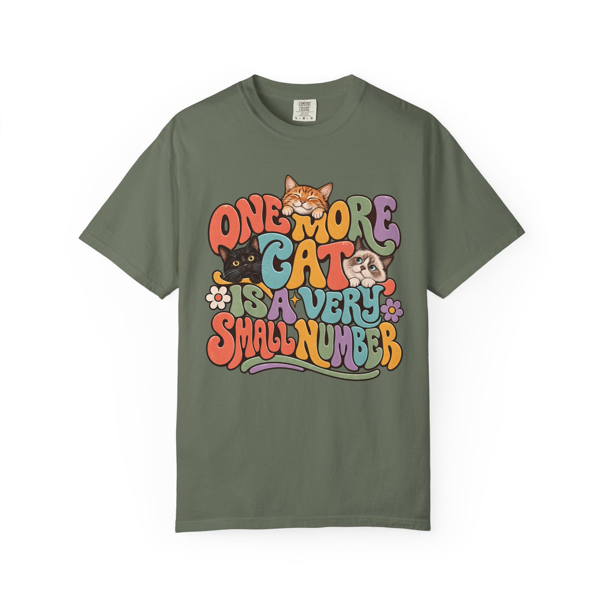 Retro 'One More Cat Is A Very Small Number' Cat T-Shirt