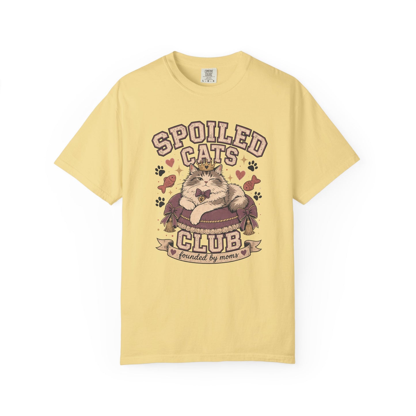 Spoiled Cats Club T-Shirt — "Founded by Moms" Vintage Cat Lover Tee