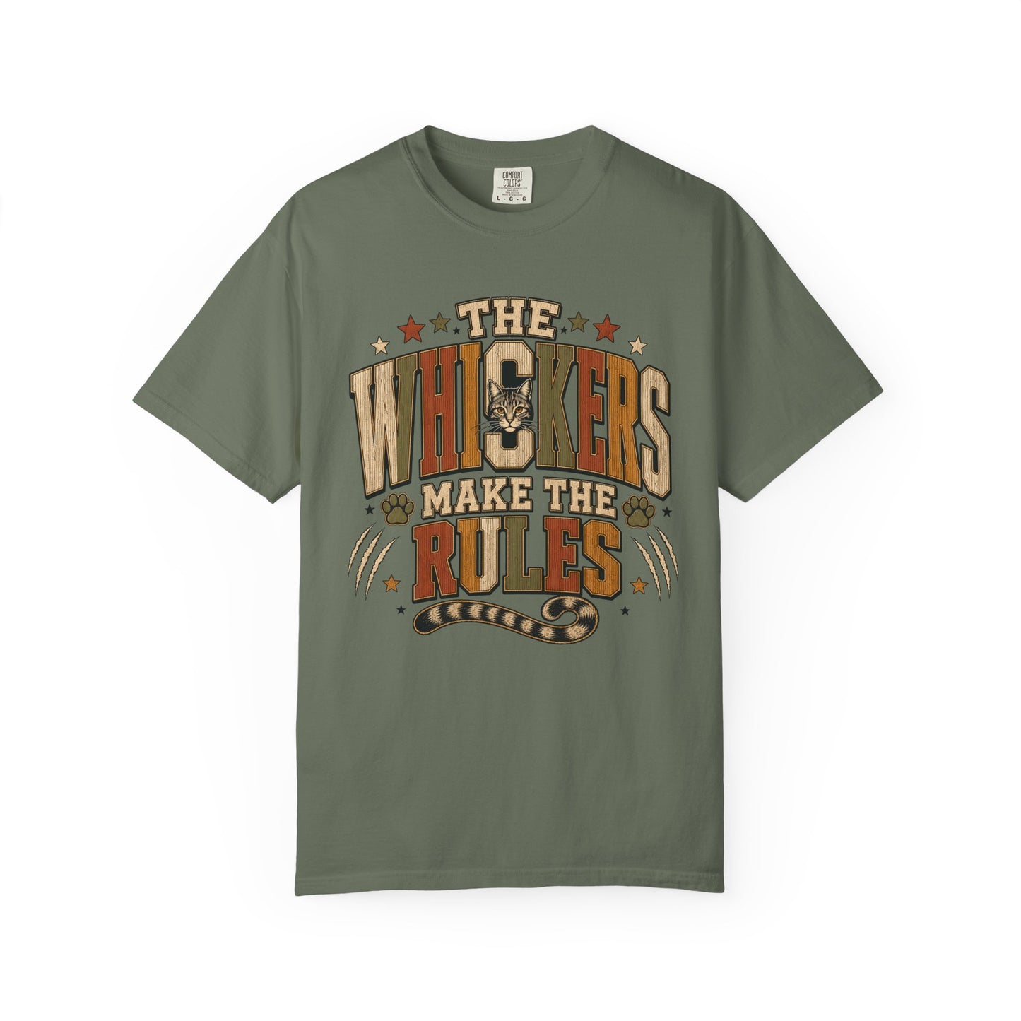 "The Whiskers Make the Rules" Vintage Cat Graphic Tee