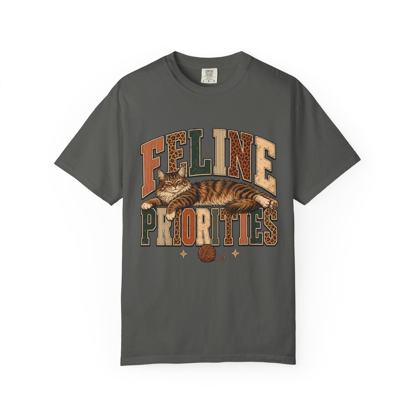 Feline Priorities T-Shirt — Vintage Cat Graphic Tee
