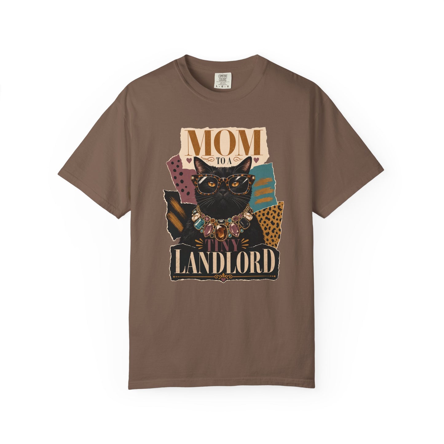 Cat Mom to a Landlord T-Shirt — Retro Black Cat Mom Graphic Tee