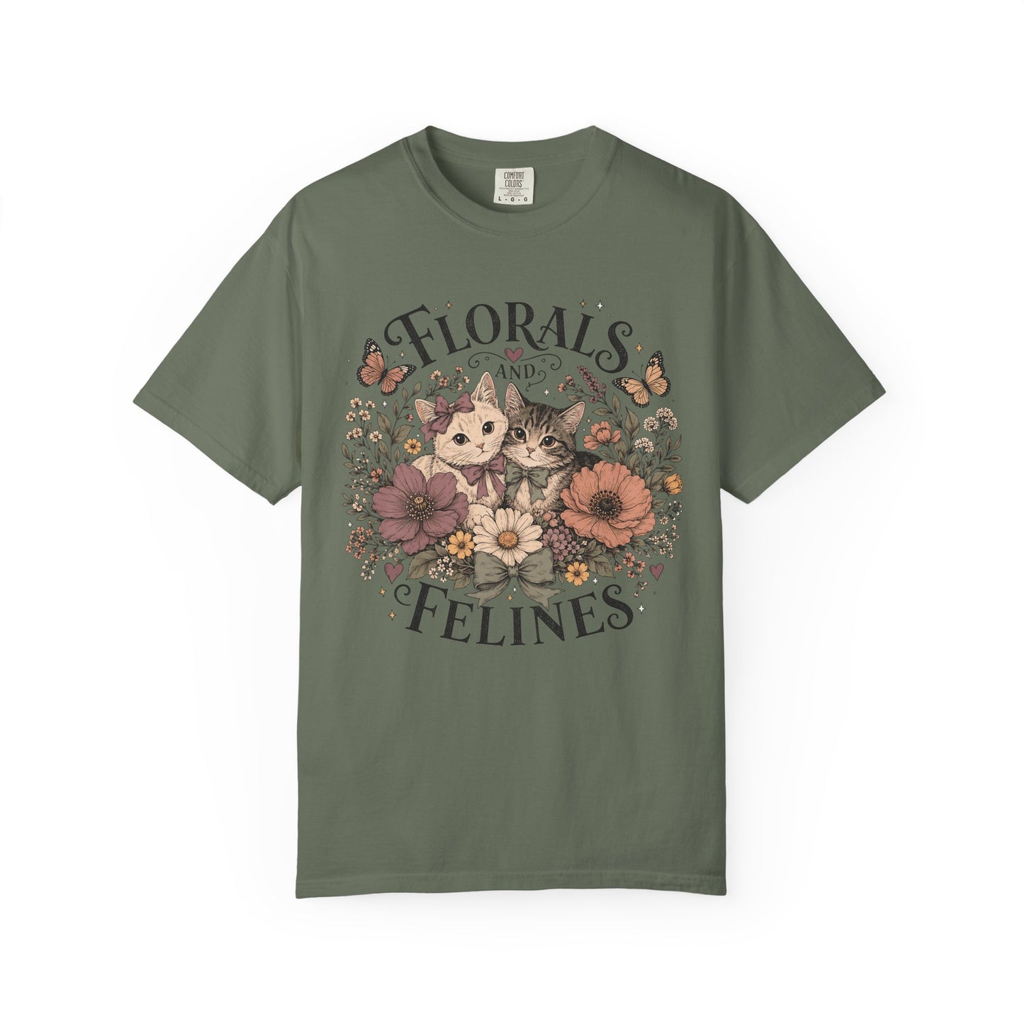 Florals and Felines T-Shirt — Vintage Floral Cat Tee
