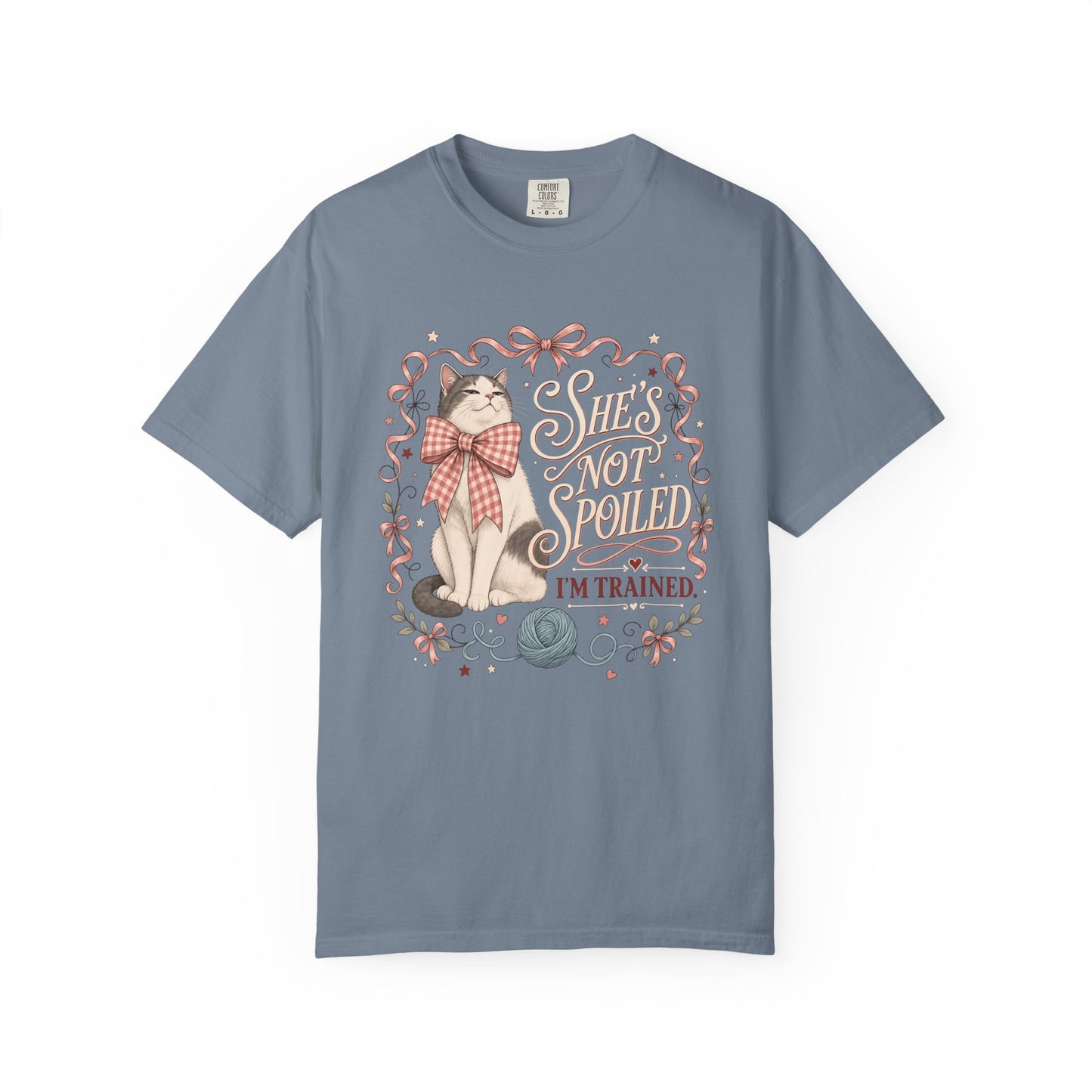 Cat Lover T-Shirt — "She’s Not Spoiled, I’m Trained" Cute Vintage Cat Graphic Tee