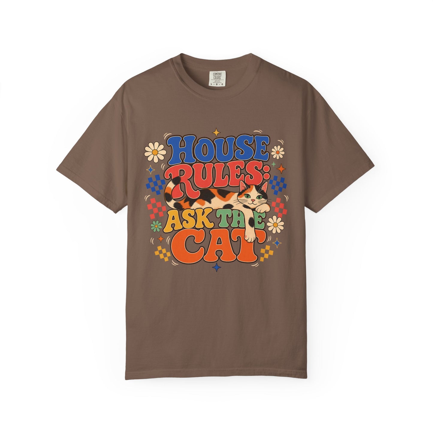 Retro "House Rules: Ask the Cat" Graphic T-Shirt