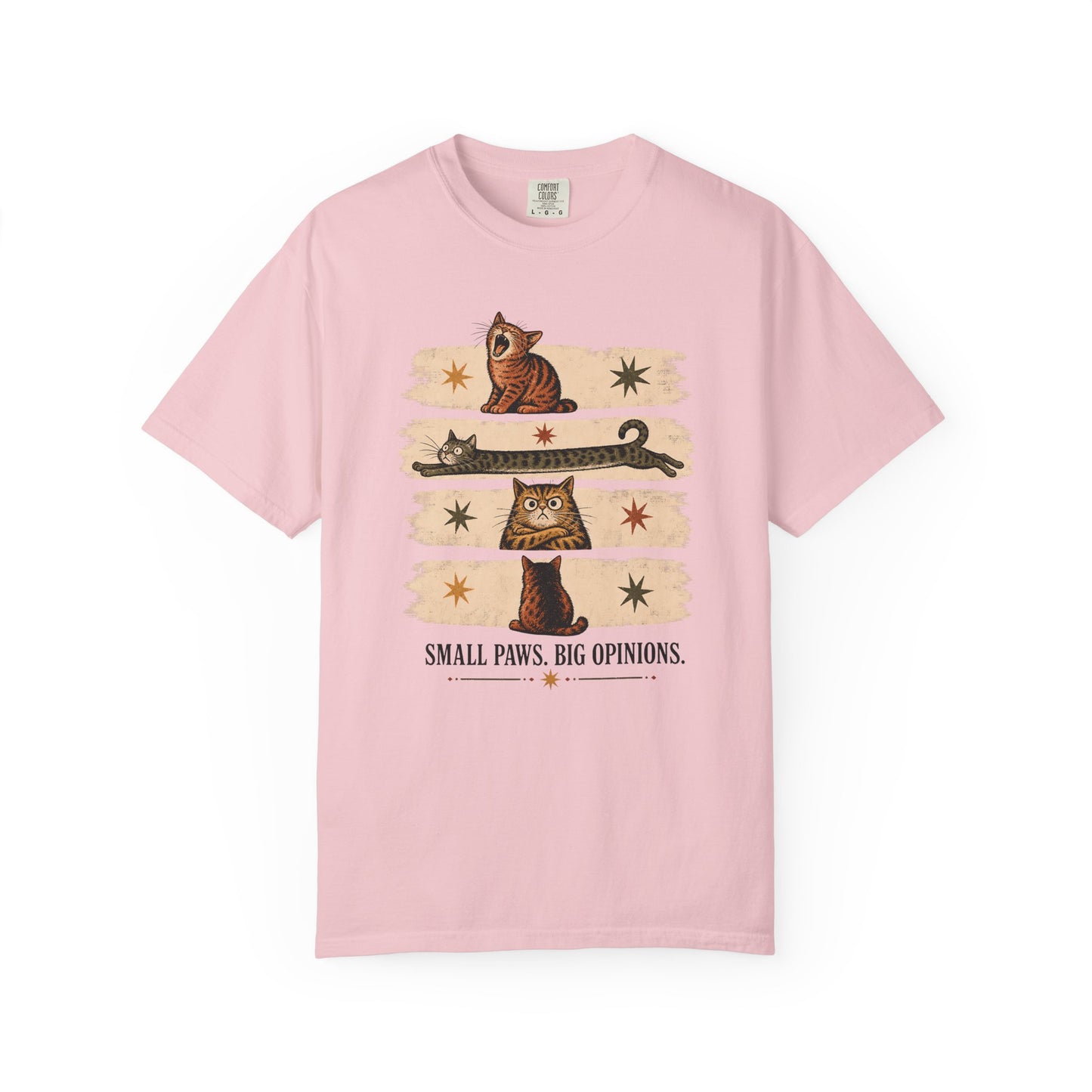 Cat T-Shirt — "Small Paws, Big Opinions" Graphic Tee