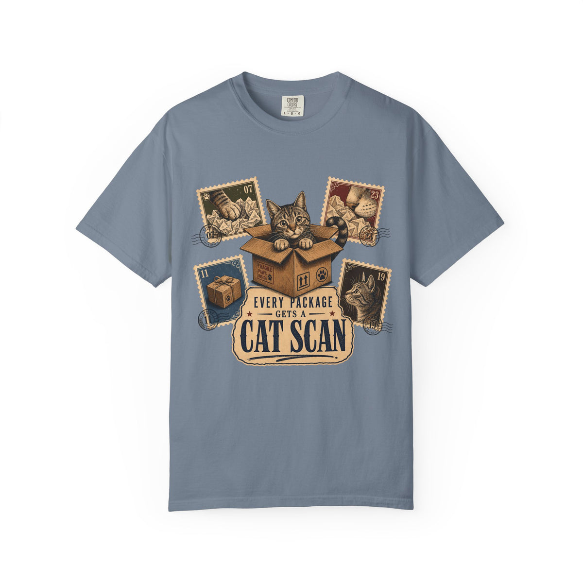 Cat Scan T-Shirt — Funny Kitten Package Vintage Graphic Tee